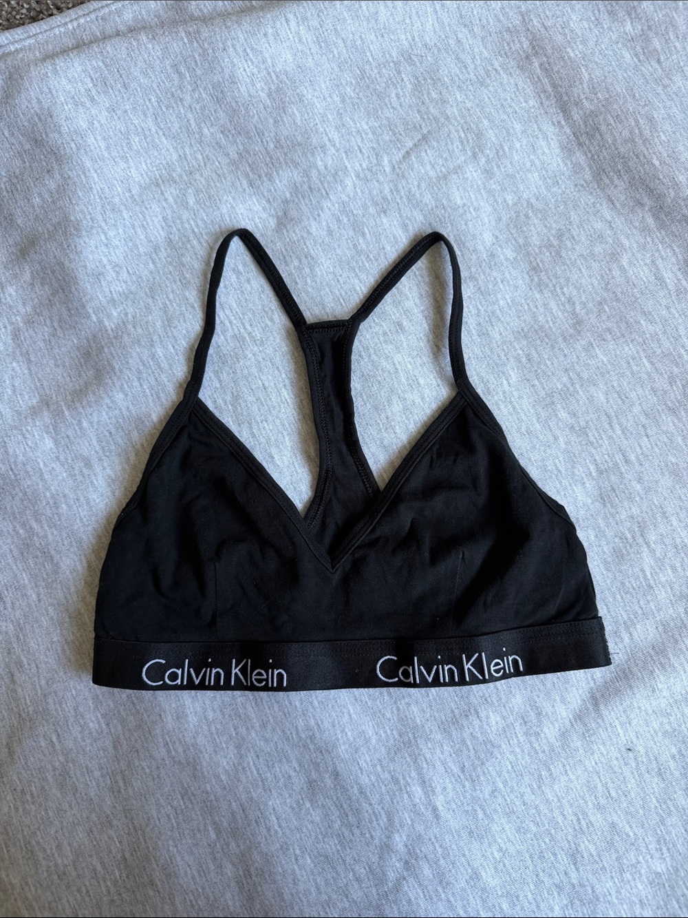 Calvin Klein Black Logo Elastic Racerback Bralette